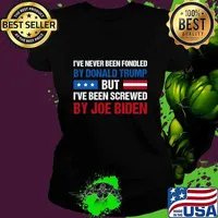 I’ve Never Been Fondled By Donald Trump But Screwed By Biden Retro T-Shirt Ladies tee
