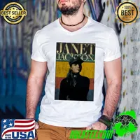 Janet Jackson 80s Vintage American singer songwriter actress and dancer T-Shirt Guys V Neck