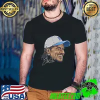 Justin Herbert American football quarterback signature Los Angenel C Portrait T-Shirt Guys V Neck