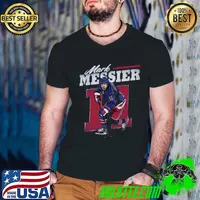 Mark Messier Canadian former professional ice hockey New York R Retro T-Shirt Guys V Neck