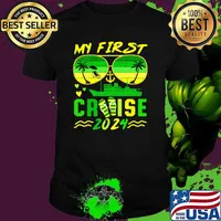 My First 2024 Cruise Family Vacation Ship Sunglasses Retro T-Shirt Unisex