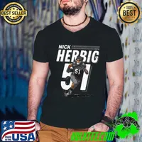 Nick Herbig Pittsburgh Dash American football linebacker for the Pittsburgh Steelers T-Shirt Guys V Neck