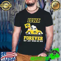 Peanuts Snoopy And Woodstock Iowa Hawkeyes National Championship On Car Forever Not Just When We Win Shirt Guys V Neck
