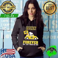 Peanuts Snoopy And Woodstock Iowa Hawkeyes National Championship On Car Forever Not Just When We Win Shirt Hoodie