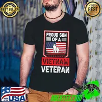 Proud son of a vietnam veteran american flag T-Shirt