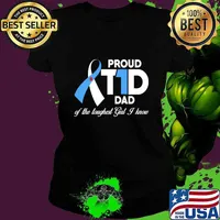 Proud T1D Dad Of Daughter Diabetes Diabetic T-Shirt
