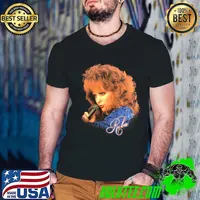 Reba Mcentire Faded 80S American country music singer and actress T-Shirt Guys V Neck