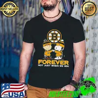 Snoopy Charlie Brown Boston Bruins Forever Not Just When We Win Skyline Shirt Guys V Neck