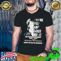 Thank You And Good Night Bon Jovi Forever 40th Anniversary 1984-2024 Thank You For The Memories Signatures Shirt Guys V Neck
