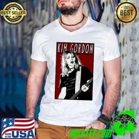 Vintage Kim Gordon American musician singer and songwriter as the bassist guitarist T-Shirt Guys V Neck