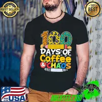 100 Days Of School Coffee Lover 100Th Day Of School Teacher Leopard T-Shirt