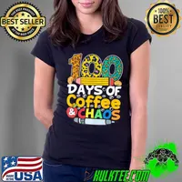 100 Days Of School Coffee Lover 100Th Day Of School Teacher Leopard T-Shirt Ladies Tee