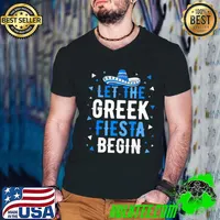 Awesome greek Easter Cinco De Mayo Let The Greek Fiesta Begin T-Shirt Guys V Neck