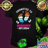 Awesome promoted To Mommy Est. 2024 My Love Mother Vintage Sunset T-Shirt Unisex