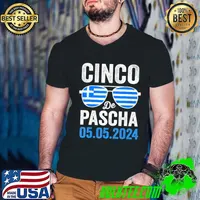 Best cinco De Pascha Greece Flag Greek Easter Cinco de Mayo T-Shirt Guys V Neck