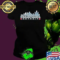 Detroit Pistons Basketball Team All Time Legends Detroit City Skyline 2024 Shirt