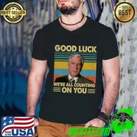 Good luck we're all counting on you Airplane Movie Vintage T-Shirt Guys V Neck