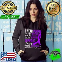 I Wear Purple Alzheimer's Awareness Dementia Disease T-Shirt Hoodie