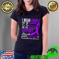 I Wear Purple Alzheimer's Awareness Dementia Disease T-Shirt Ladies Tee