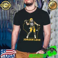 Jordan Love American football quarterback State Star T-Shirt Guys V Neck