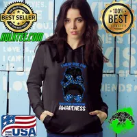Messy Bun Leopard I Wear Blue for Angelman Syndrome Awareness T-Shirt Hoodie
