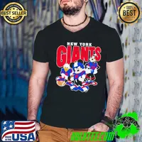 New York Giants Mickey Donald Duck And Goofy Football Team 2024 s Guys V Neck