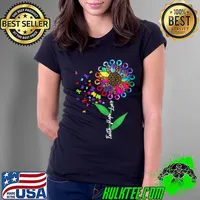 Premium faith Hope Love All Cancer Matters Awareness Ribbons Support Sunflower Leopard T-Shirt Ladies Tee