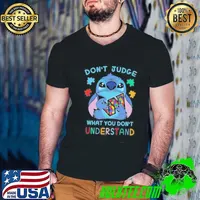 Stitch Washington Commanders Autism Awareness Don’t Judge What you Don’t Understand Shirt Guys V Neck