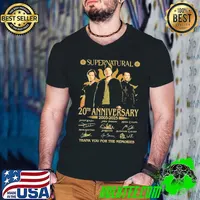 Supernatural 20th Anniversary 2005-2025 Thank You For The Memories Signatures Shirt Guys V Neck