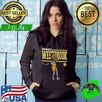 Top american professional basketball player signature russell westbrook cartoon T-Shirt Hoodie
