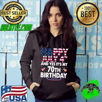 Top happy 4 July And Yes It's My 70th Birthday Since July 1954 Usa Flag T-Shirt