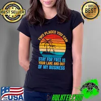 Two Places For Free In Your Lane And Out of My Business Vintage Sunset T-Shirt Ladies Tee