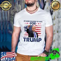 34 More Reasons To Vote For Trump Convicted Felon Trump 2024 USa Flag T-Shirt