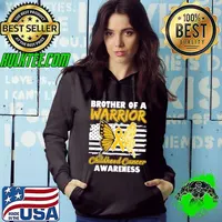 Childhood Cancer Awareness Cancer Survivor BroTher Butterfly Usa flag Hoodie