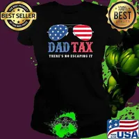 Dad Tax july 4th Vintage Sunglasses American Flag Sarcastic Ladies tee