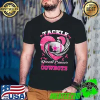 Dallas Cowboys Team Football Tackle Breast Cancer Pink Heart shirt