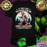 If They Ask You Never Saw Me Simply Southern Outfitness Bigfoot Retro Usa flag Shirt