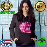 In This Family No One Fight Alone Breast Cancer Awareness Sunflower Leopard Hoodie