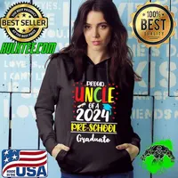Proud Uncle of a Class of 2024 Pre-school Graduate Hearts Hoodie