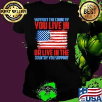 Support The Country You Live In Live In The Country You Support Usa flag Ladies tee