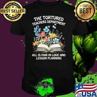 The Tortured Teachers Department All is Fair Love Lesson Planning Flowers Book T-Shirt