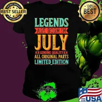 Vintage Legends Are Born In July Genuine Quality All Originals Retro Ladies tee