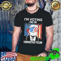 Voting For Convicted Felon donald trump 2024 usa flag Guys V Neck