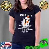 Willie Mays 93th Anniversary 1931-2024 Forever Giant Thank You For The Memories Signture Ladies Tee