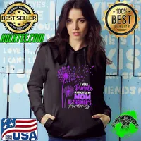 I Wear Purple In Memory Of My Mom Alzheimer's Awareness FLower s Hoodie