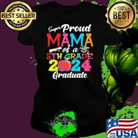 Proud Mama Of A Class of 2024 5th Grade Graduate Apple s Ladies tee