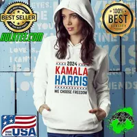 2024 Kamala Harris We Choose Freedom Election Vote Democrat Hoodie