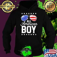 All American Boy 4Th Of July Usa Sunglasses Usa Flag Stars Hoodie
