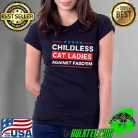 Childless Cat Ladies Agaisnt Fascism 2024 Election Vintage Stars Ladies Tee