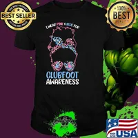 Clubfoot Awareness I Wear Pink & Blue for Clubfoot Messy Bun Unisex